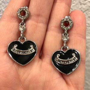 Juicy couture black enamel earrings